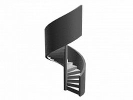 Outdoor circular staircase 3d model preview