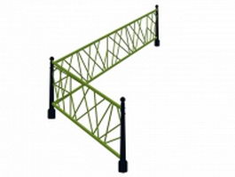 Corner metal railings 3d model preview