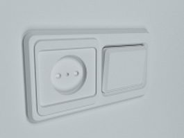 Switch and socket 3d model preview