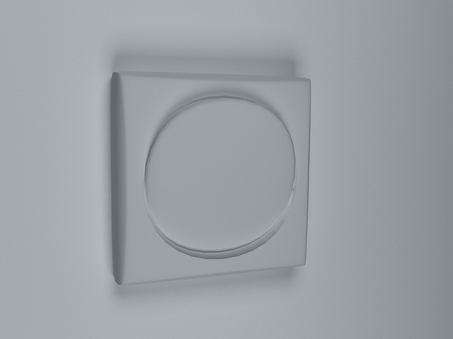 Round light switch 3d rendering
