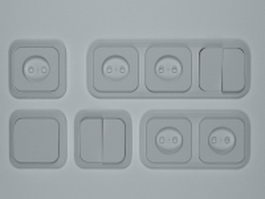 Switch and socket collections 3d model preview