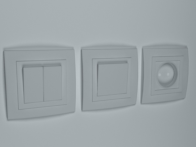 Light switch and outlet 3d rendering