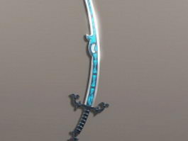 Blue bladed sword 3d model preview