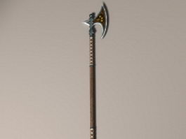 Viking long axe 3d model preview