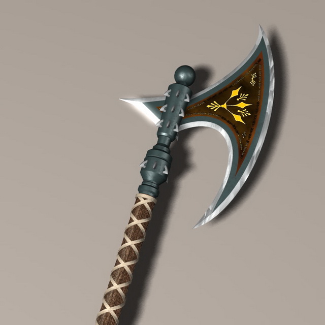 Viking long axe 3d rendering