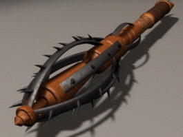 Medieval spiked mace weapon 3d model preview