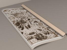 Ancient paper scroll 3d model preview