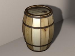 Wood barrel 3d model preview