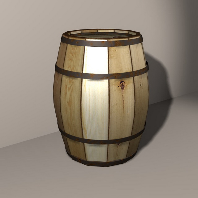 Wood barrel 3d rendering