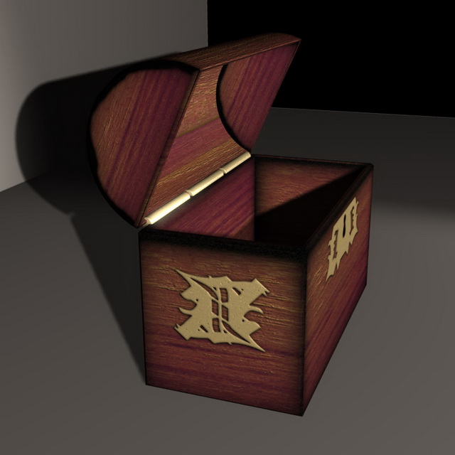 Treasure chest 3d rendering