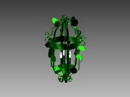 Metal lantern chandelier 3d model preview