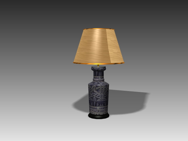 Rustic table lamp 3d rendering