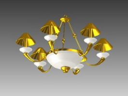 Gold brass chandeliers 3d model preview