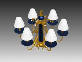 Modern metal chandeliers 3d model preview