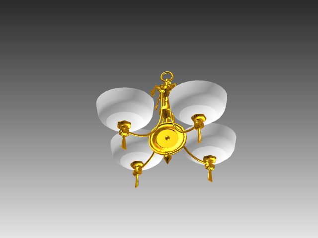 Antique gold chandelier 3d rendering