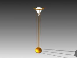 Polished brass floor lamp 3d preview