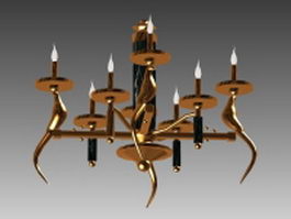 Candle chandelier light fixture 3d model preview