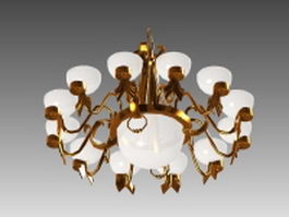 Large brass chandelier 3d model preview