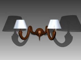 Wood wall lamp 3d model preview