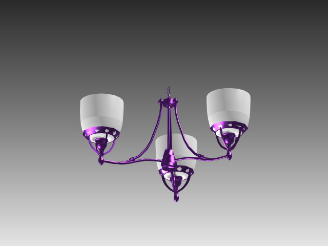 3-Arm pendant lighting 3d rendering