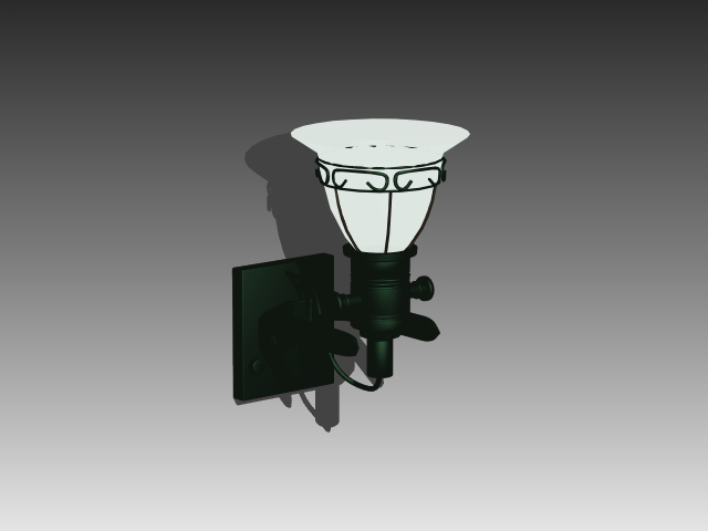 Green metal wall lamp 3d rendering
