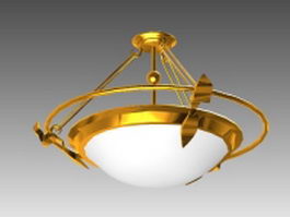 Gold pendant lamp 3d model preview