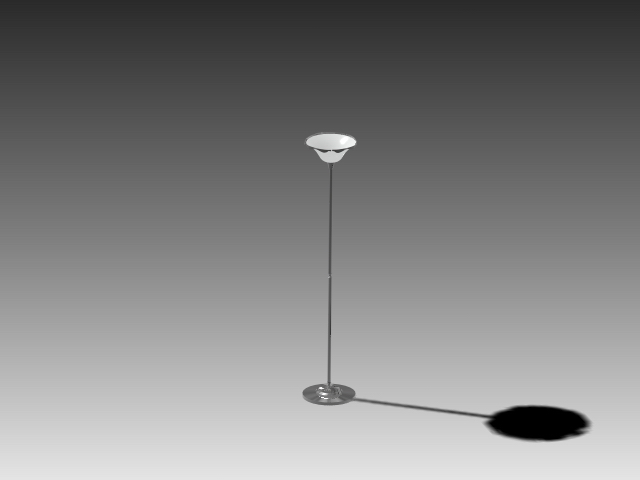 Silver chrome floor lamp 3d rendering