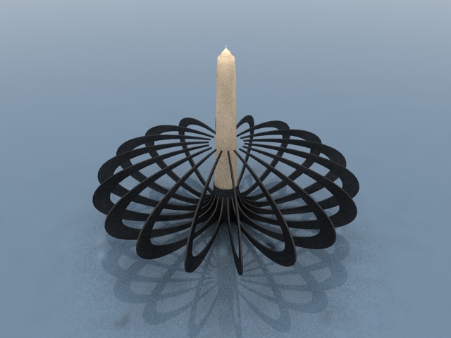Metal candle holder 3d rendering