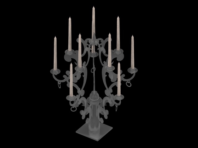 Crystal chandelier candlestick 3d rendering