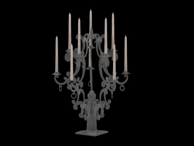 Crystal chandelier candlestick 3d rendering