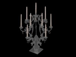Crystal chandelier candlestick 3d model preview