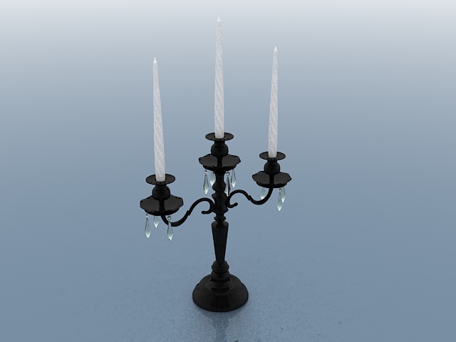 Trident candle holder 3d rendering