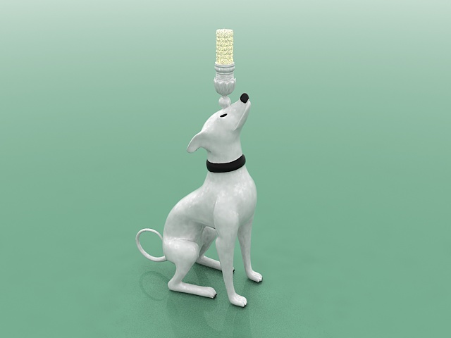 Dog candlestick 3d rendering