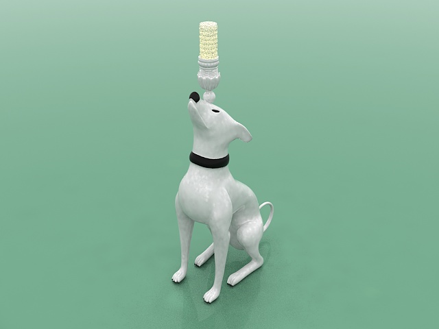 Dog candlestick 3d rendering
