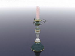 Vintage glass candlestick 3d model preview