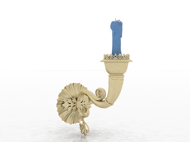 Wall candlestick holder 3d rendering
