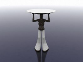 Woman candle holder 3d model preview