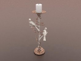 Rustic candle holder 3d model preview