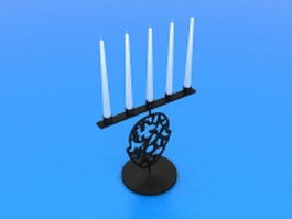 Black candlestick holders 3d model preview