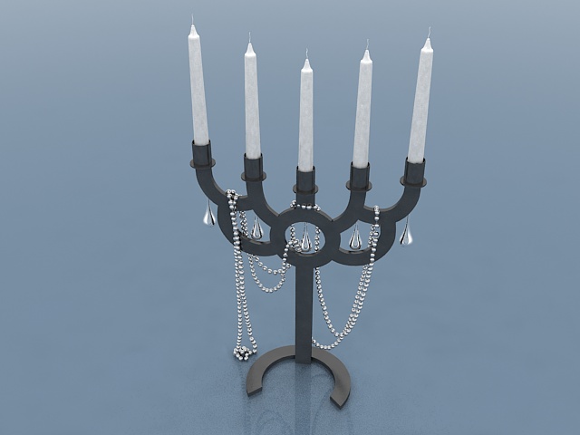 Candle holder decorations 3d rendering