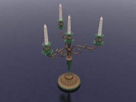 Antique metal candle holder 3d model preview