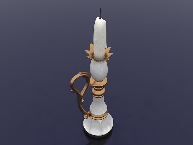 Ceramic pillar candle holder 3d rendering