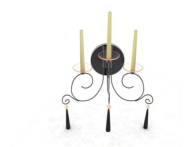 Wall mount candle holder 3d rendering