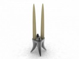 Tooth candle holder 3d model preview