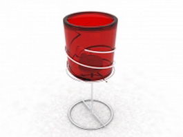 Glass tube candle holder 3d model preview