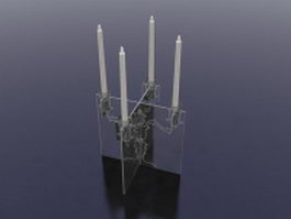 Modern crystal candle holder 3d model preview