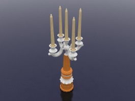 Tabletop antique candelabra 3d model preview