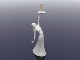 Woman figure candle holder 3d model preview