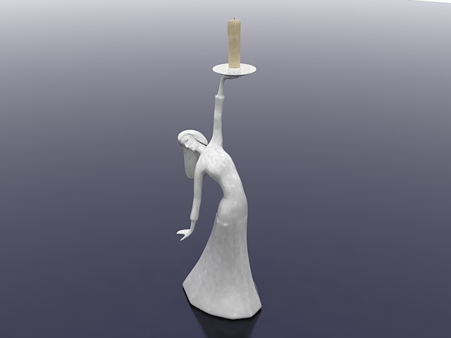 Woman figure candle holder 3d rendering