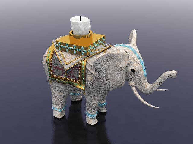 Elephant candle holder 3d rendering